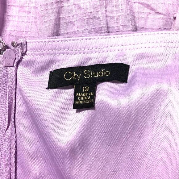 CITY STUDIO Sz 13 L Juniors Purple Embroidered Sleeveless Mini Dress NWT B147 - Picture 5 of 9